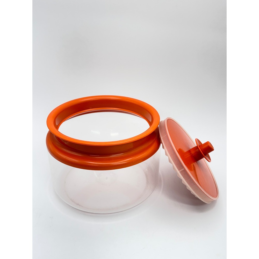 Vintage Tupperware Counterpart Canister Orange Lid Clear 1.5L 6.25 Cup 1330-7 - Picture 2 of 13